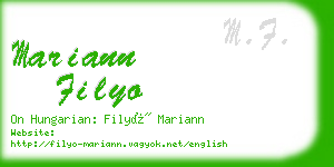 mariann filyo business card